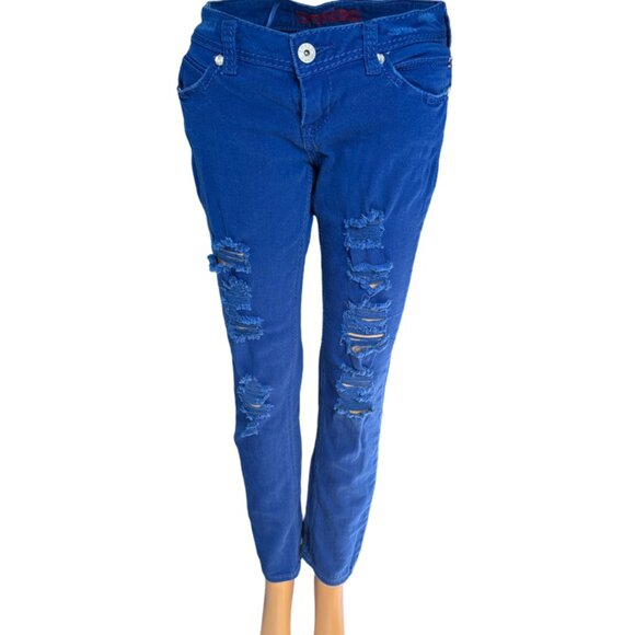 Bongo Distressed Jeans with Jewel Accents Size 5 - Picture 1 of 4